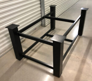 Metal frame with black powder coating